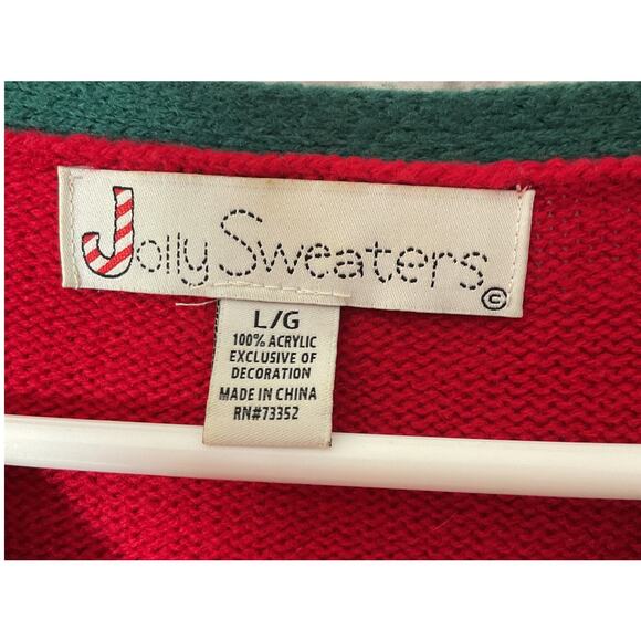 Jolly Sweaters Christmas L Gingerbread Ugly Holiday Cardigan Look Sweater - Picture 5 of 6
